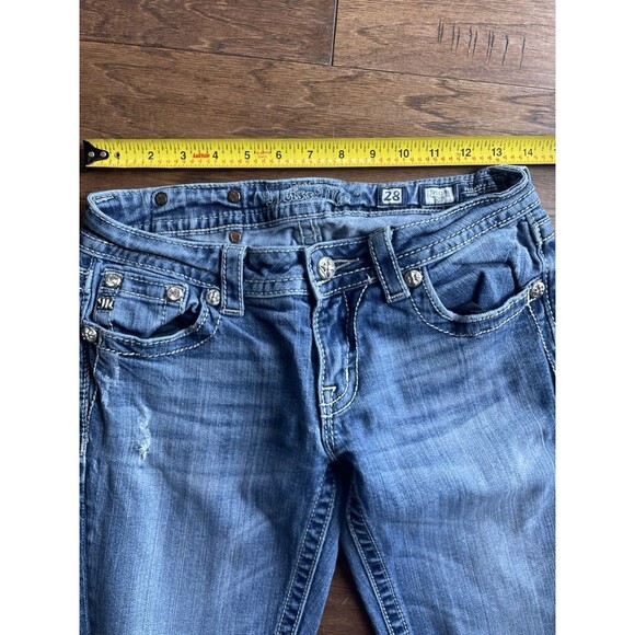Miss Me Jeans Women’s 28 Bootcut JP5519B Embroidered Cross Bling Pocket JP5519B - Picture 11 of 13